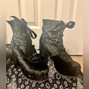 Killstar black velvet heels